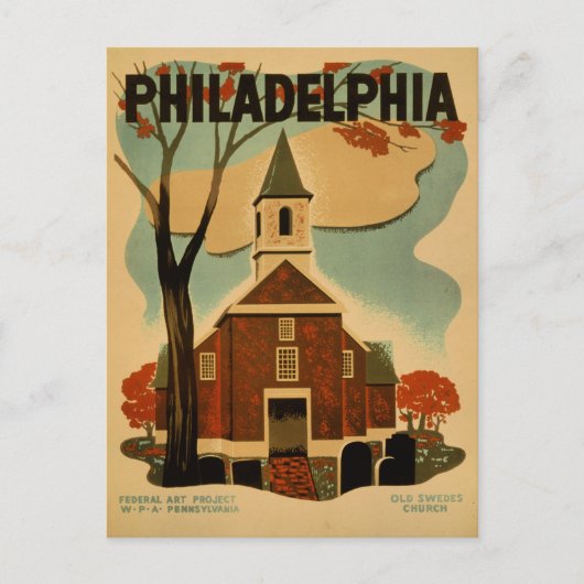 Philadelphia Vintage-Plakat Postkarte (Vorderseite)