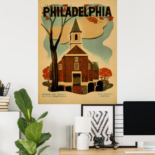 Philadelphia vintage poster (Heimbüro)