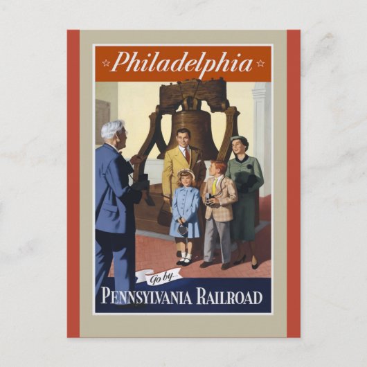 Philadelphia Vintage Travel Poster Postkarte (Vorderseite)