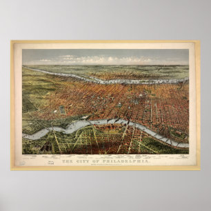 Philadelphia von Currier & Ives (1875) Poster