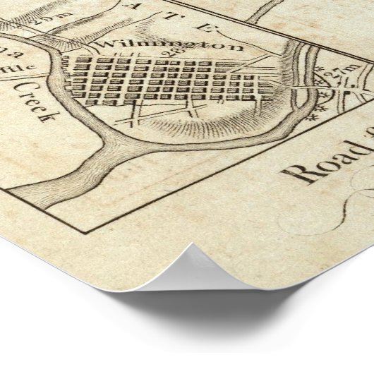 Philadelphia - Washington Road Map 2 Poster (Ecke)