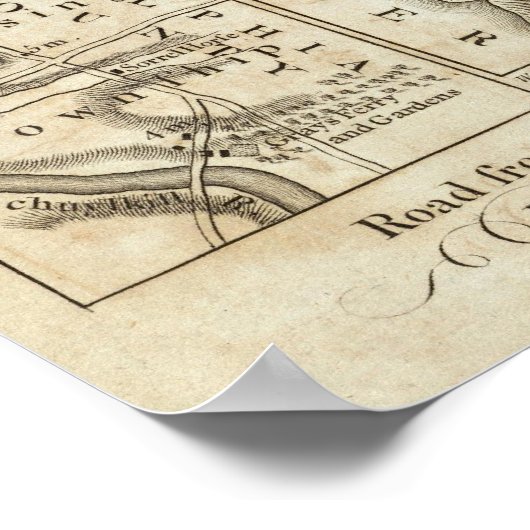 Philadelphia - Washington Road Map 3 Poster (Ecke)