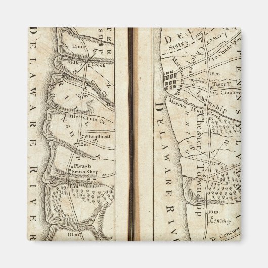 Philadelphia - Washington Road Map 4 Magnet (Vorne)