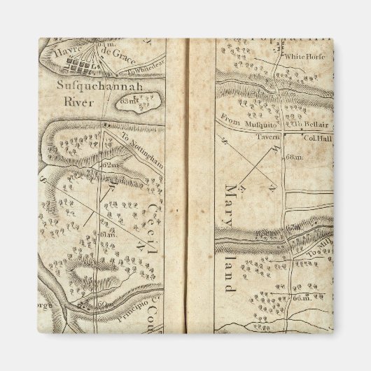 Philadelphia - Washington Road Map Magnet (Vorne)