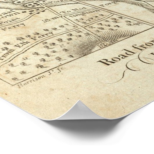 Philadelphia - Washington Road Map Poster (Ecke)