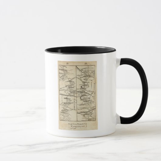 Philadelphia - Washington Road Map Tasse (Rechts)