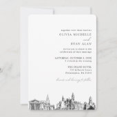 Philadelphia Wedding Elegant Skyline Einladung (Vorderseite)