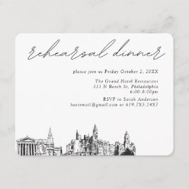 Philadelphia Wedding Elegante Probe Dinner Begleitkarte