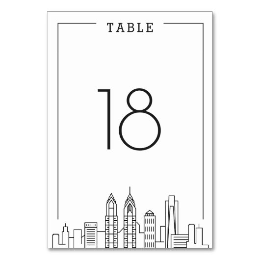 Philadelphia Wedding | TISCHNUMMER (Rückseite)