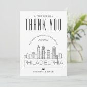 Philadelphia Wedding | Vielen Dank + Foto-Karte Karte (Stehend Vorderseite)