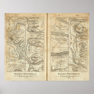 Philadelphia zur Washington-Straßenkarte Poster