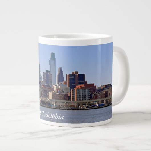 Philadelphiaskyline-Tunnel-bohrwagenTasse Jumbo-Tasse (Vorderseite Rechts)
