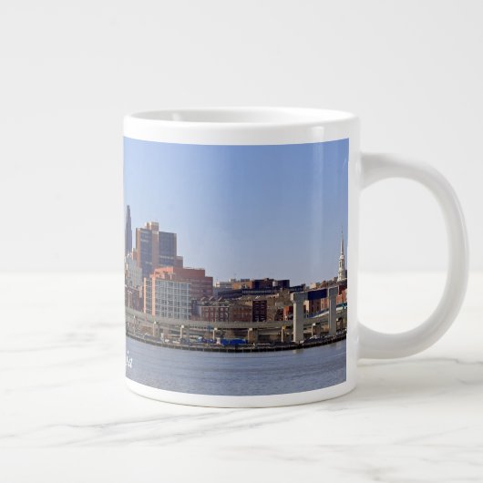 Philadelphiaskyline-Tunnel-bohrwagenTasse Jumbo-Tasse (Rechts)