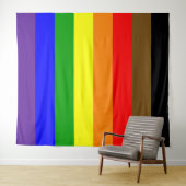 Philadephia Rainbow Pride Flag Vertikal Wandteppich (Beispiel (Horizontal))