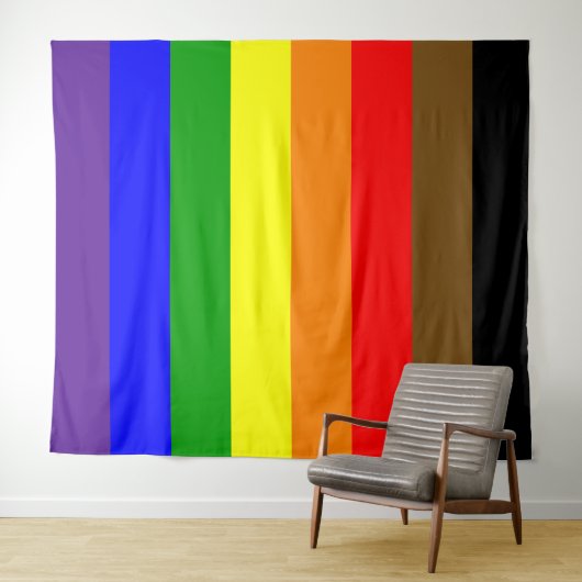 Philadephia Rainbow Pride Flag Vertikal Wandteppich (Beispiel (Horizontal))