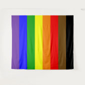 Philadephia Rainbow Pride Flag Vertikal Wandteppich (Vorderseite (Horizontal))