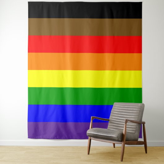 Philadephia Rainbow Pride Flag Vertikal Wandteppich (Beispiel)