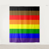 Philadephia Rainbow Pride Flag Vertikal Wandteppich (Vorderseite)