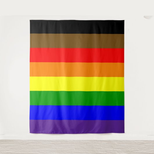 Philadephia Rainbow Pride Flag Vertikal Wandteppich (Vorderseite)