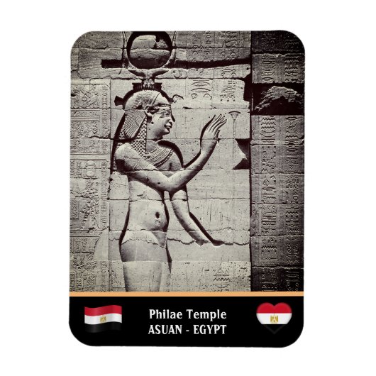 Philae Temple & Goddes - Isis / Altes Ägypten Magnet (Vertikal)