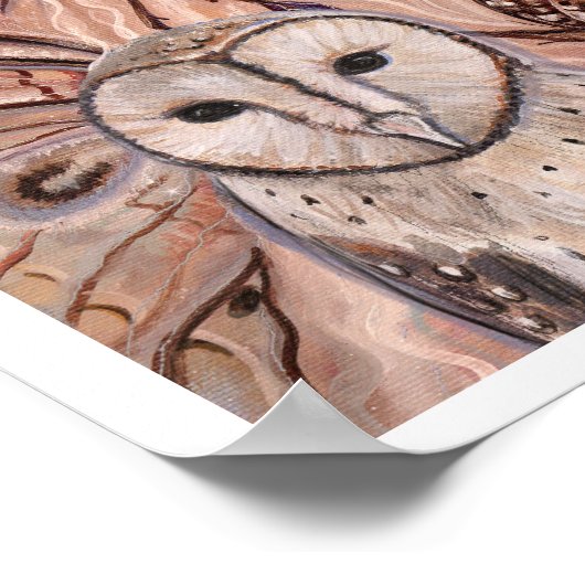 Philantha Fee mit Eule von Renee Lavoie Poster (Ecke)