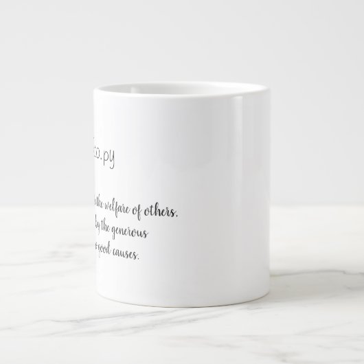 Philanthropie Jumbo-Tasse (Vorderseite)