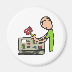 Philatelie-Briefmarke Magnet
