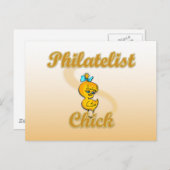 Philatelist Chick Postkarte (Vorne/Hinten)