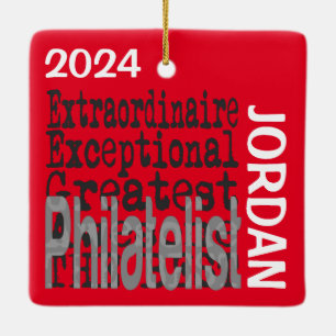 Philatelist Extraordinaire CUSTOM Keramikornament