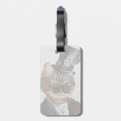 Phileas Feline Steampunk Cat & Top Hat 2 Gepäckanhänger (Rückseite vertikal)