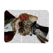 Phileas Feline Steampunk Cat & Top Hat 2 Magnet (Horizontal)