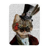 Phileas Feline Steampunk Cat & Top Hat 2 Magnet (Vertikal)