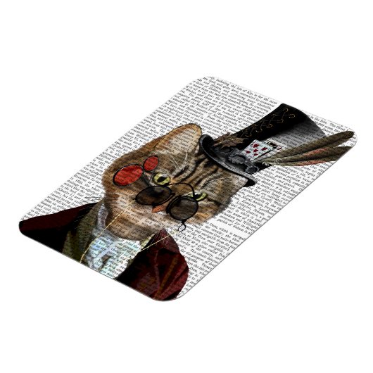 Phileas Feline Steampunk Cat & Top Hat 2 Magnet (Linke Seite)