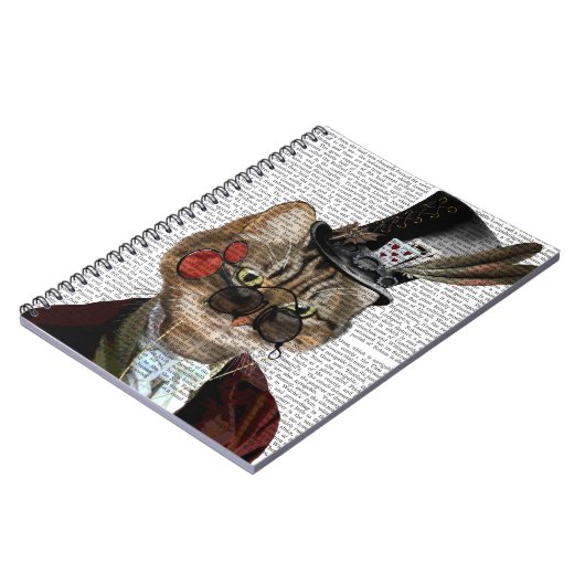 Phileas Feline Steampunk Cat & Top Hat 2 Notizblock (Linke Seite)