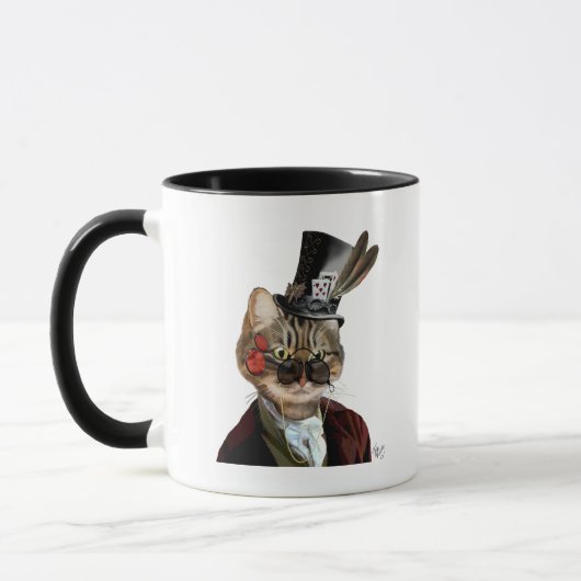 Phileas Feline Steampunk Cat & Top Hat 2 Tasse (Links)