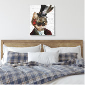 Phileas Feline Steampunk Cat & Top Hat Leinwanddruck (Insitu (Schlafzimmer))