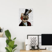 Phileas Feline Steampunk Cat & Top Hat Poster (Heimbüro)