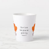 Philemon 1:7 Blume Christlicher tropischer Hibisku Milchtasse (Vorderseite)