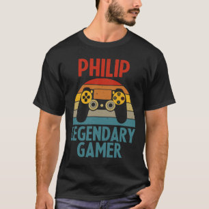 Philip Geschenk Name Personalisiert Lustig Gaming  T-Shirt
