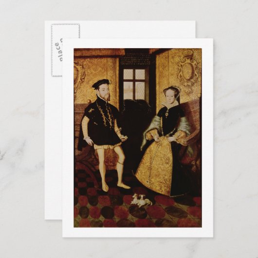 Philip II und Mary I, 1558 Postkarte (Vorne/Hinten)