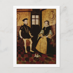 Philip II und Mary I, 1558 Postkarte