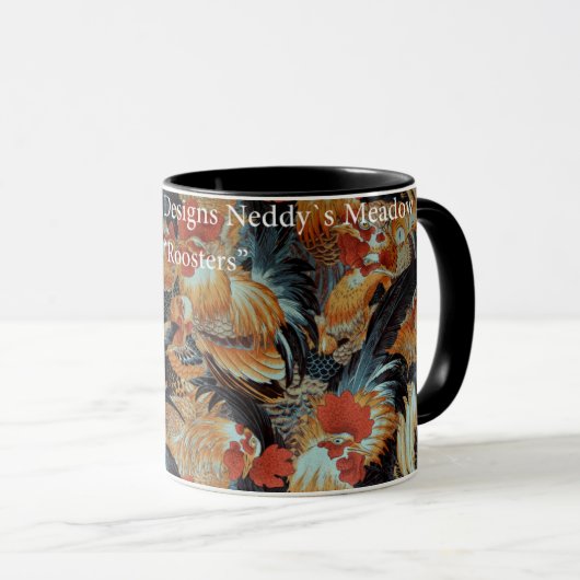 Philip Jacobs Fabric Snow Leopard Designs Rooster Tasse (VorderseiteRechts)