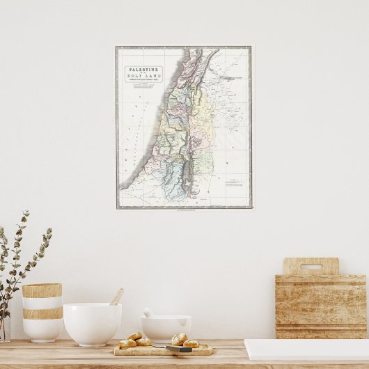 Philip Map Of The 12 Tribes - Dated 1852 Poster (Küche)