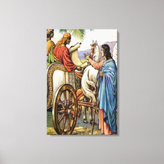 philip und der Mann in einem wagen Wrapped Canvas Leinwanddruck (Vorderseite)