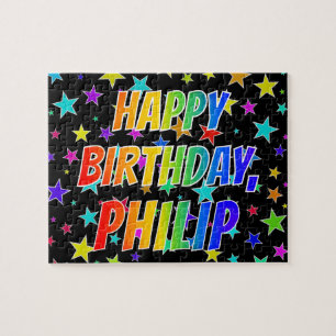 "PHILIP" Vorname, Spaß "GLÜCKLICHER BIRTHTAG" Puzzle