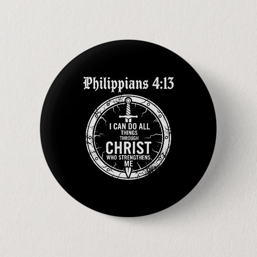 Philipans 4_13 Christian Bible Verse Faith Scriptu Button (Vorderseite)