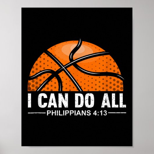 Philipans 4 13 I Can Do All Things Christian Baske Poster (Vorne)