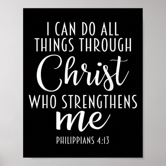 Philipans 4_13 Jesus _ I Can Do All Things Through Poster (Vorne)