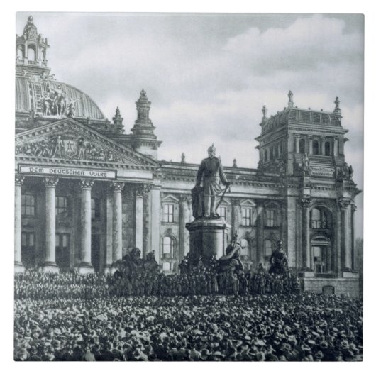 Philipp Scheidemann (1865-1939) gibt eine Adresse Fliese (Vorderseite)