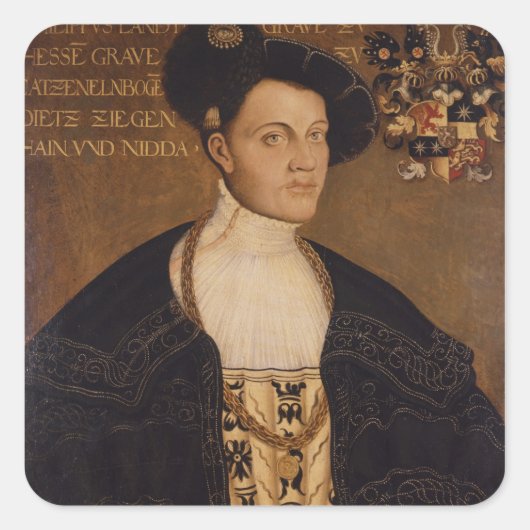 Philipp von Hessen Quadratischer Aufkleber (Vorderseite)